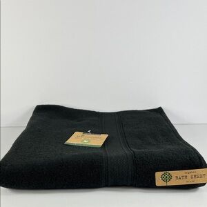 Ecoexistence Organic Bath Sheet Towel Black 34" x 64" Plush Soft Cotton NEW 1 Pc